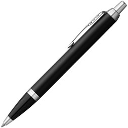 Ручка шариковая Parker IM Essential Stainless Steel CT, серебристая с черным